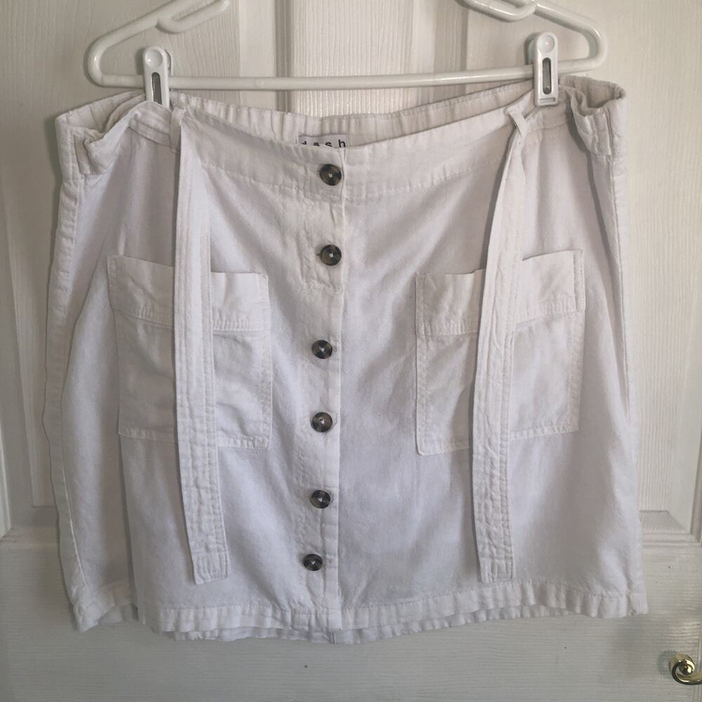 Linen Blend Utility Skort XL button front resortwear coastal cabanacore preppy